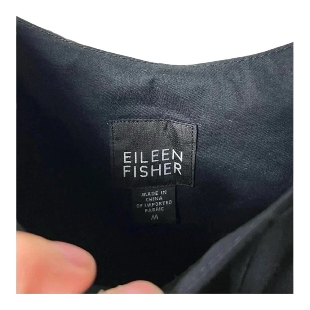 0403W. Eileen Fisher Women's M Black Sleeveless Midi Dress Casual A-Line - Picture 5 of 10